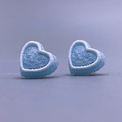 Frosted Candy Heart Stud Earrings