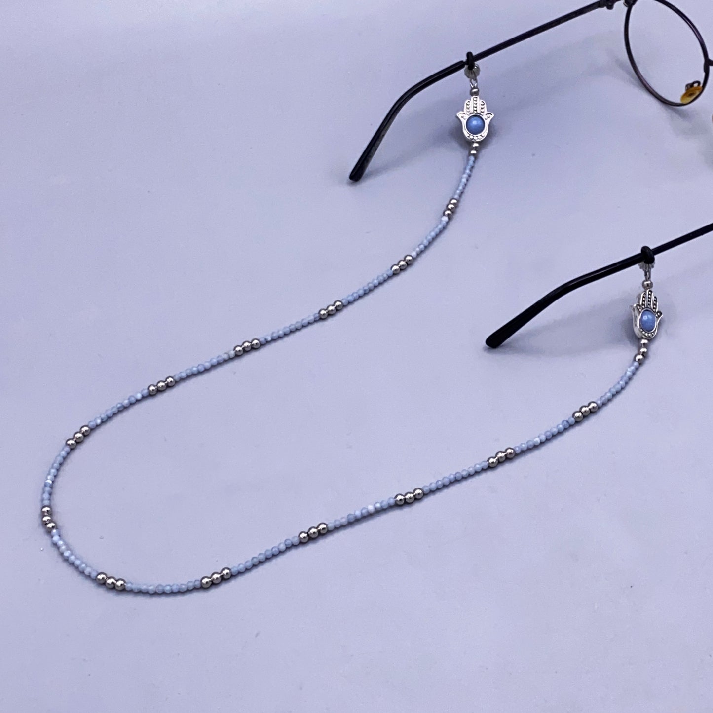Angelite Hamsa Gemstone Eyewear Keeper