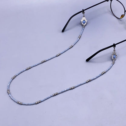 Angelite Hamsa Gemstone Eyewear Keeper