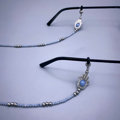 Angelite Hamsa Gemstone Eyewear Keeper