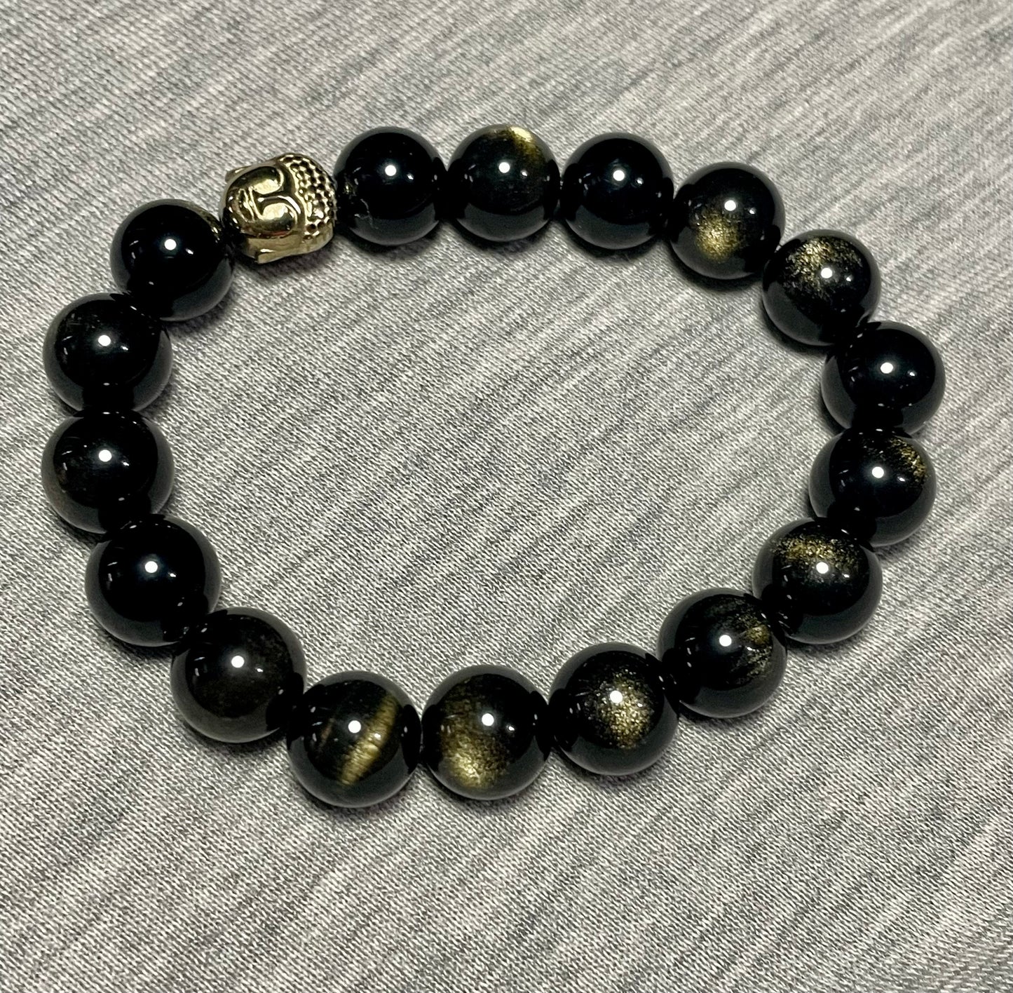 Gold Obsidian and Hematite Bracelet