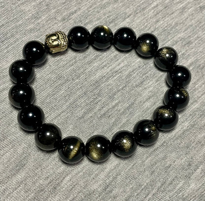 Gold Obsidian and Hematite Bracelet