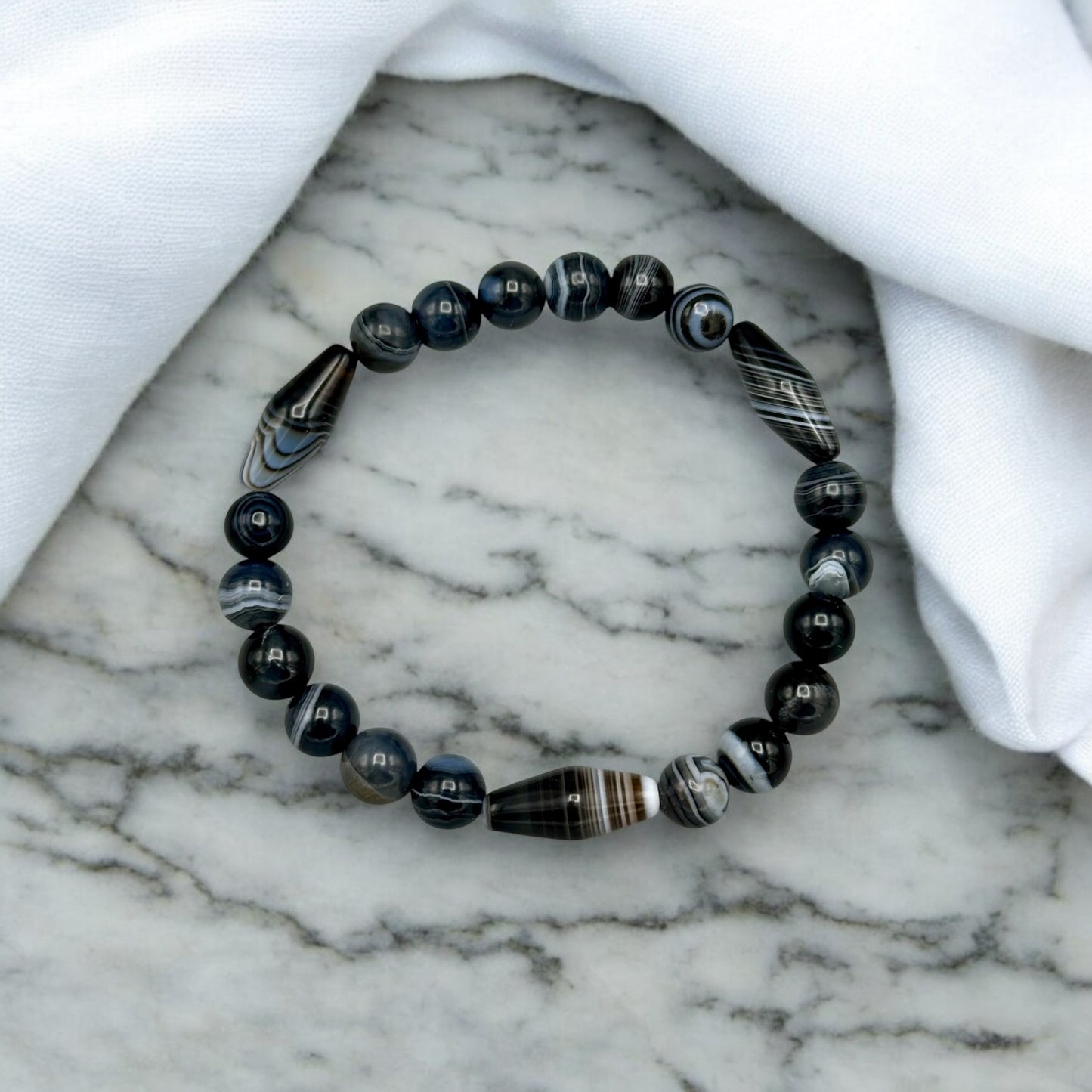 Black Banded Agate Bracelet