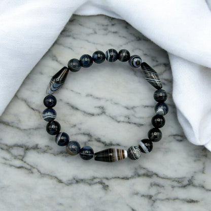 Black Banded Agate Bracelet
