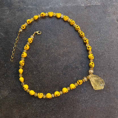 Citrine and Skull Necklace