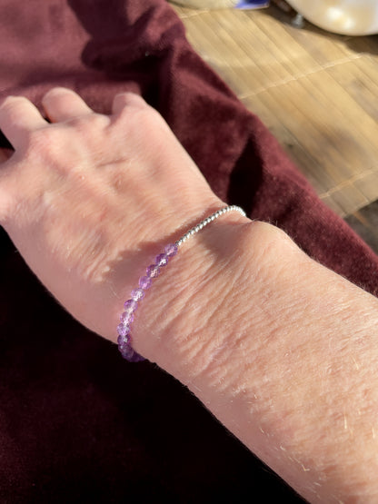 Amethyst and Sterling silver Bracelet