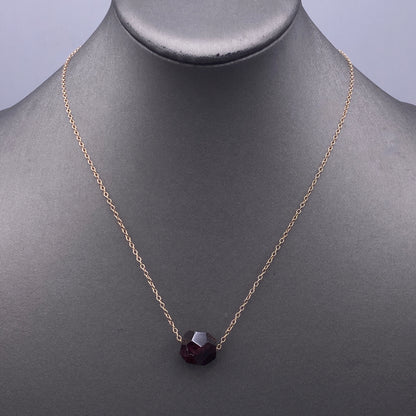 Garnetgemstone and Rose Gold Necklace