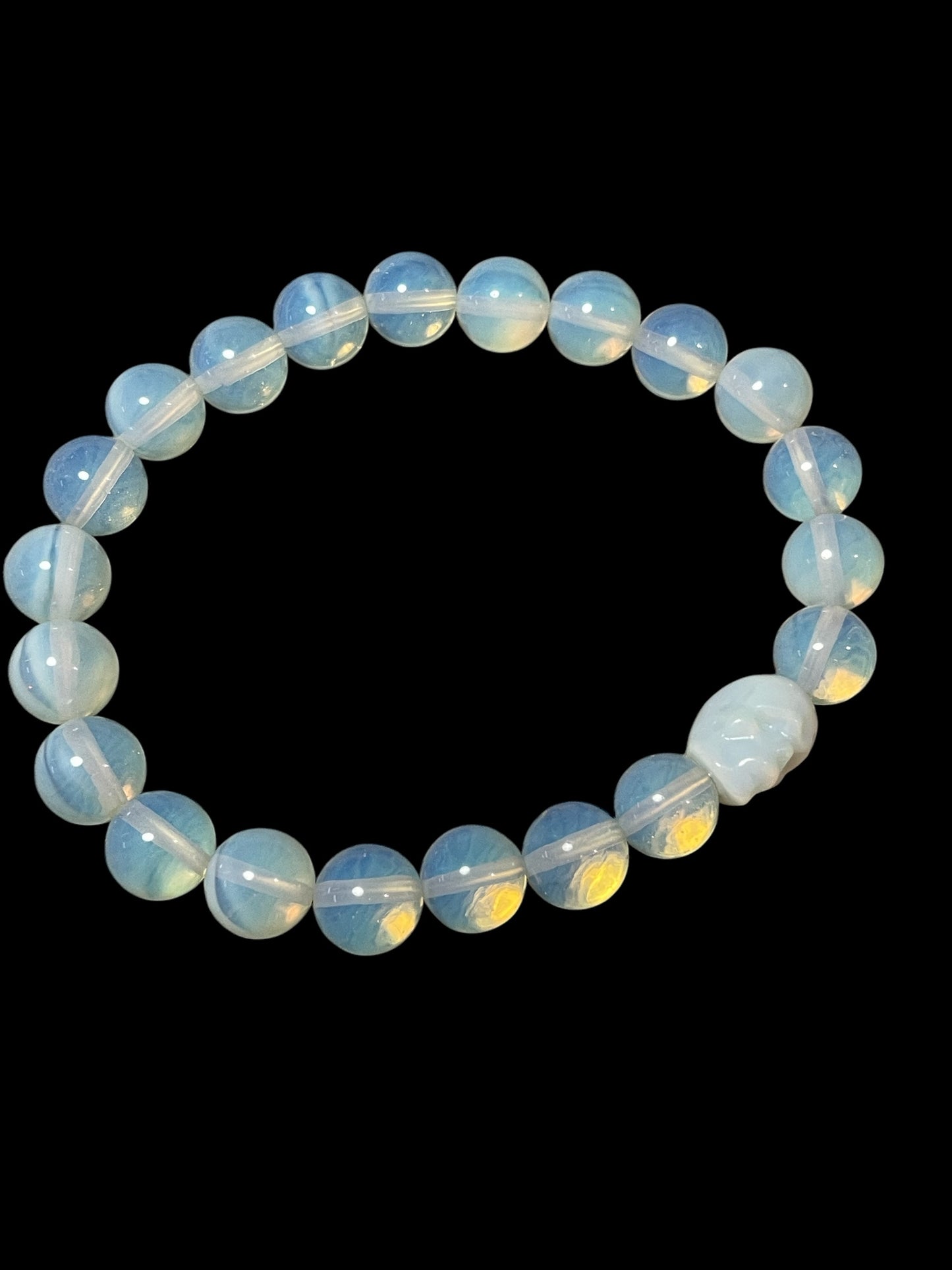 Opalite Skull Beaded Bracelet