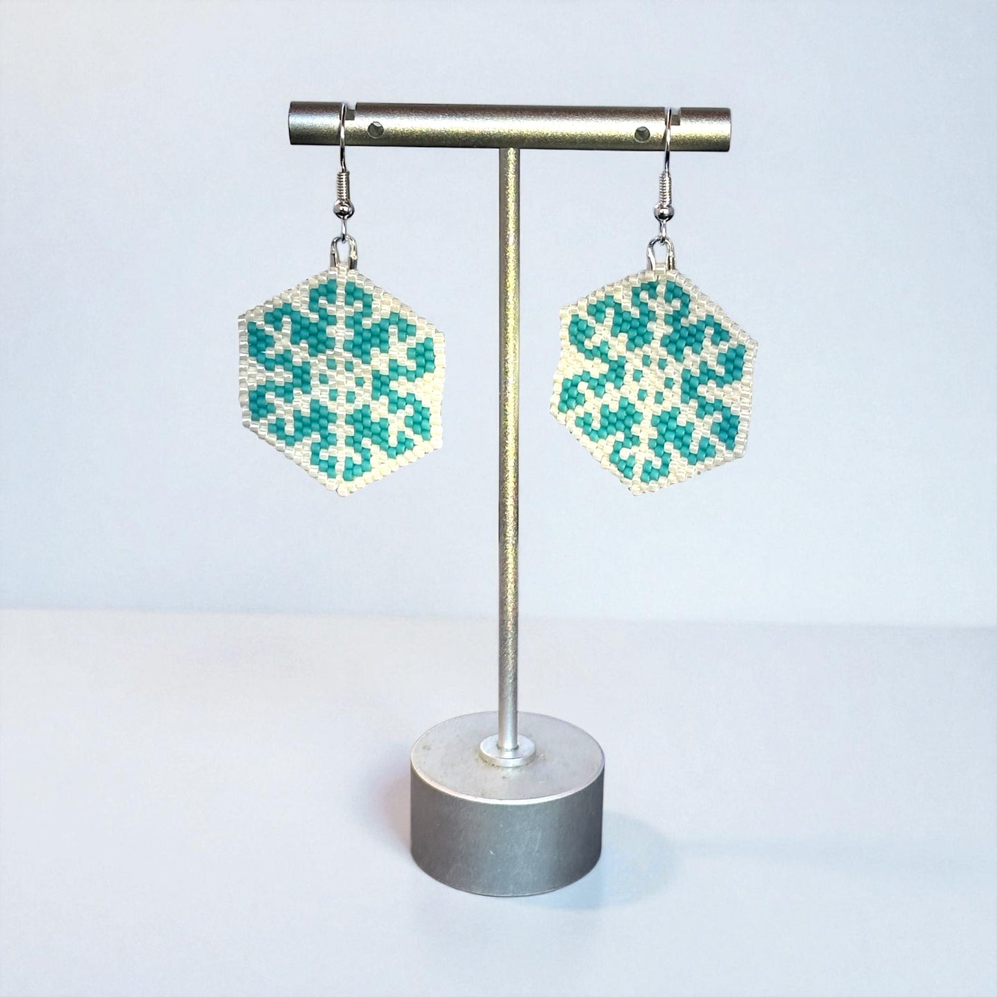 Snowflake Seed Bead Earrings