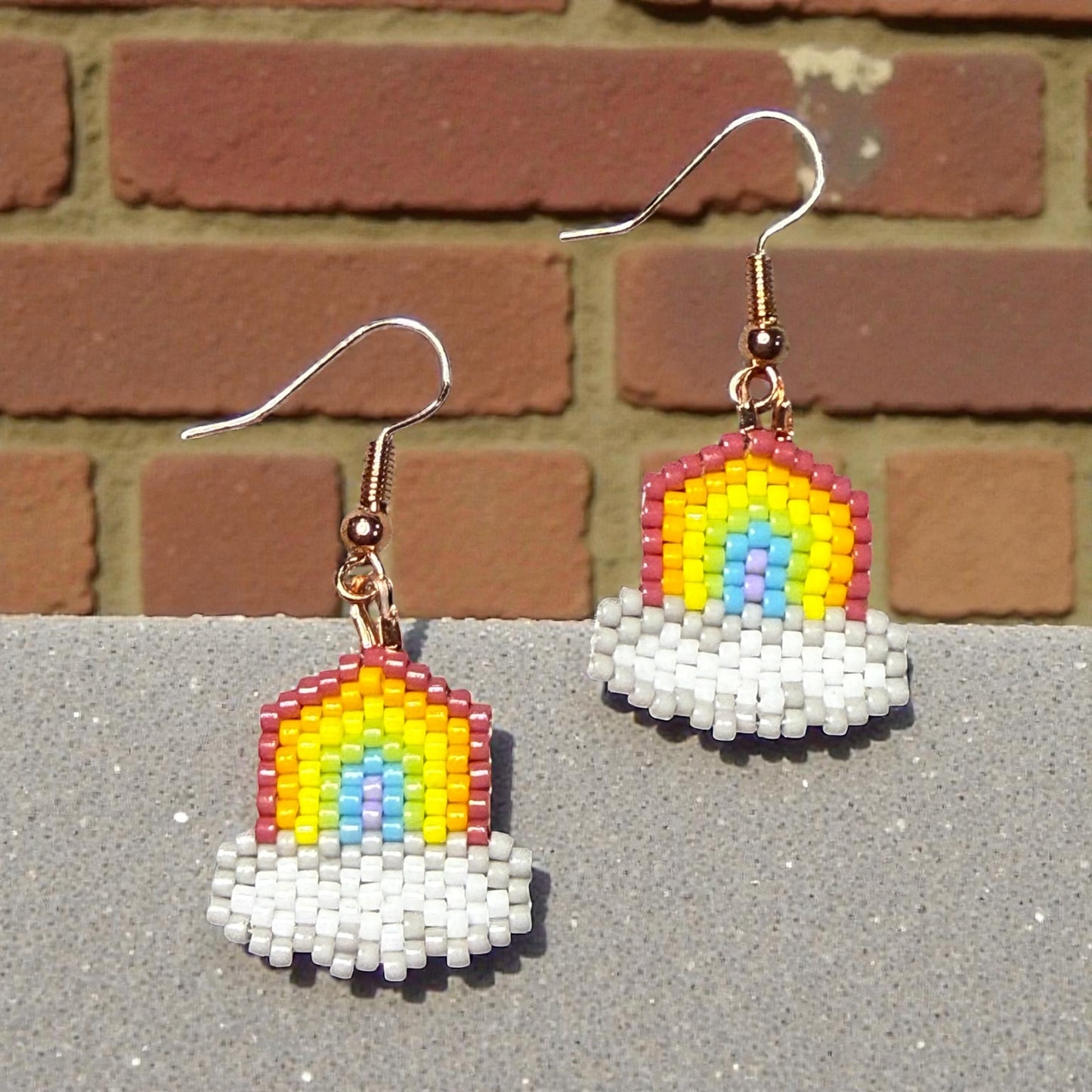 Beaded Glass rainbow Earrings