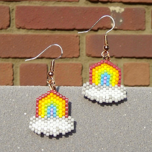 Beaded Glass rainbow Earrings