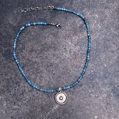 Aquamarine gemstone and star pendant necklace
