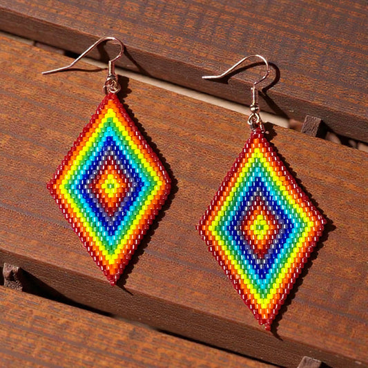 Beaded Glass Pride Earrings