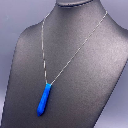 Blue Agate Point Necklace