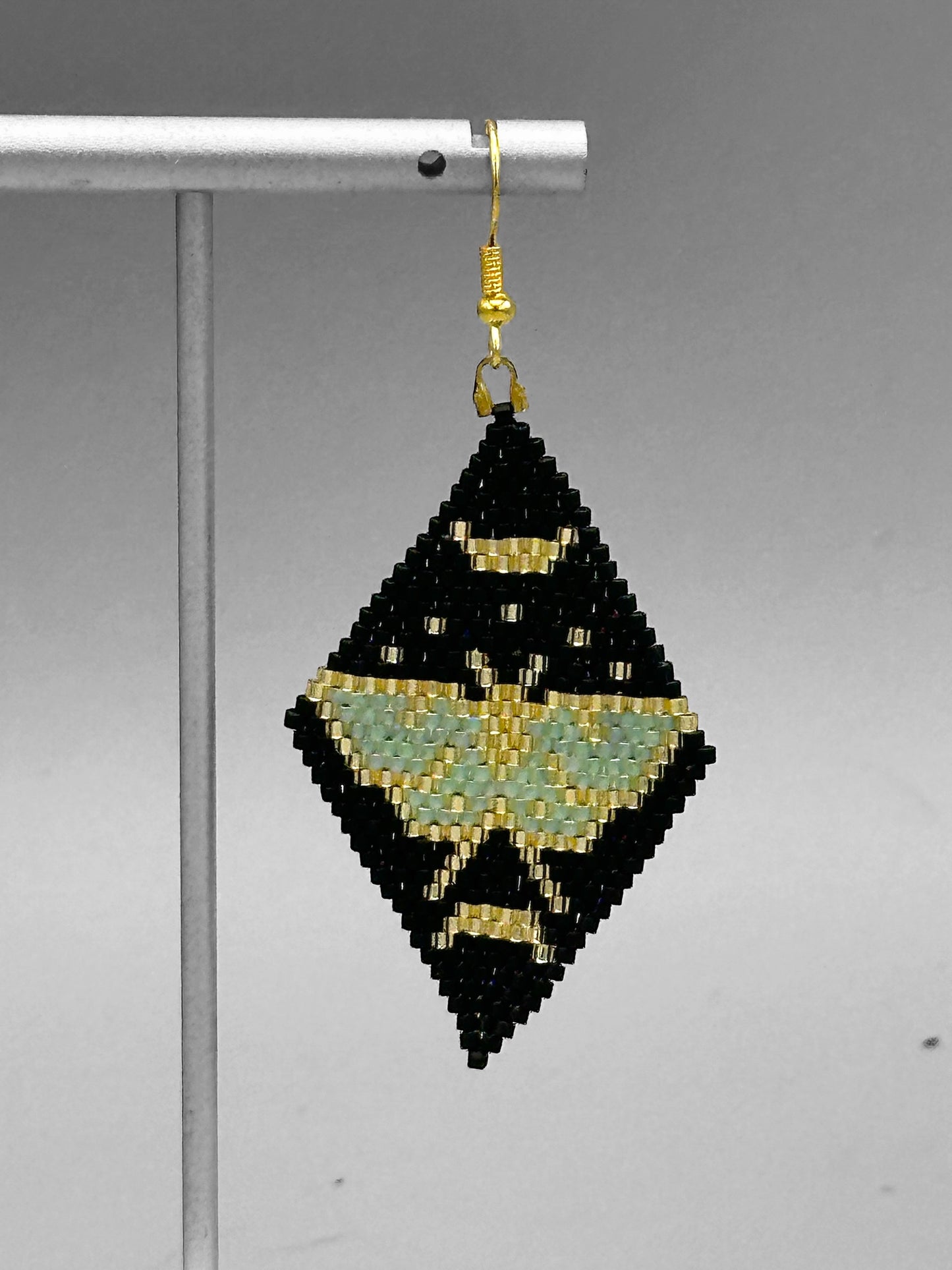 Lunar Moth Seed Bead handcrafted Earrings