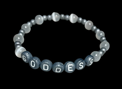 Selenite and Hematite Goddess Bracelet