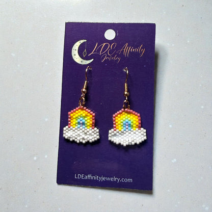 Beaded Glass rainbow Earrings