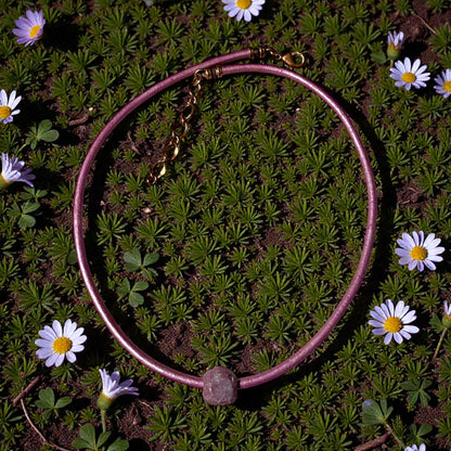 Ruby leather choker