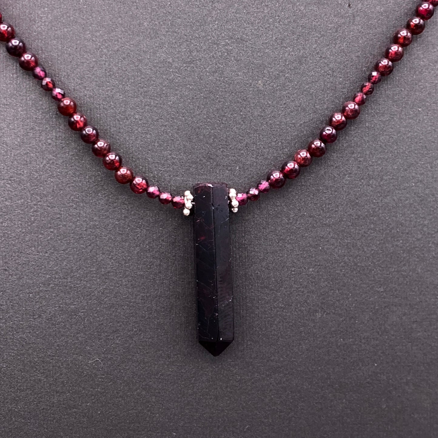 Garnet Point Beaded Necklace