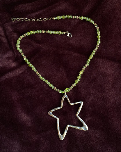 Peridot and Star Necklace