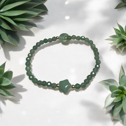 Green Aventurine Moon and Star Bracelet