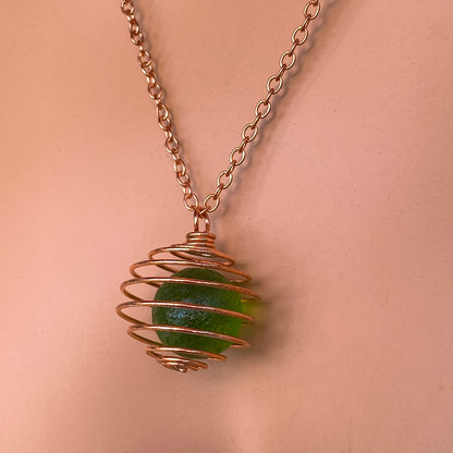 Moldavite and Copper Necklace