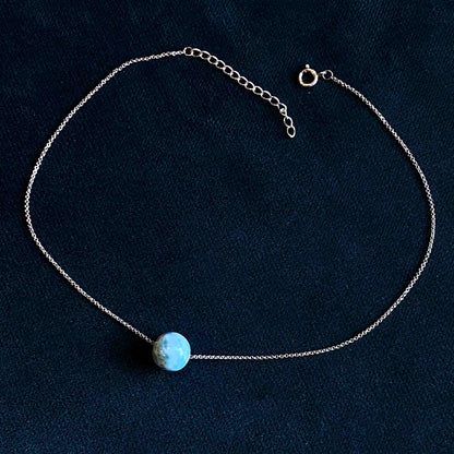 Larimar Floating on Sterling Silver