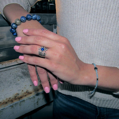 Aquamarine and Blue Sapphire Bracelet