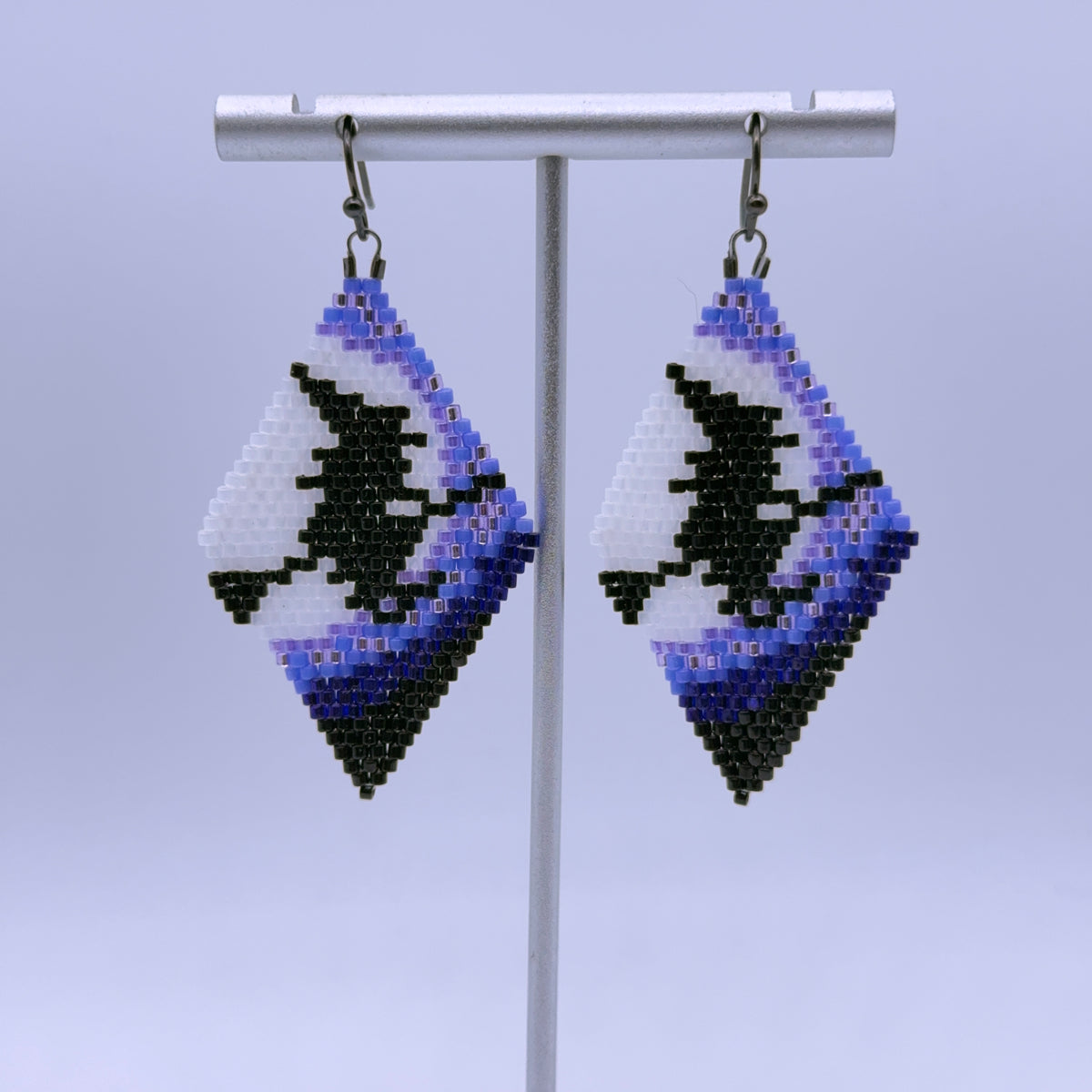 Purple Witch Seed Bead Earrings