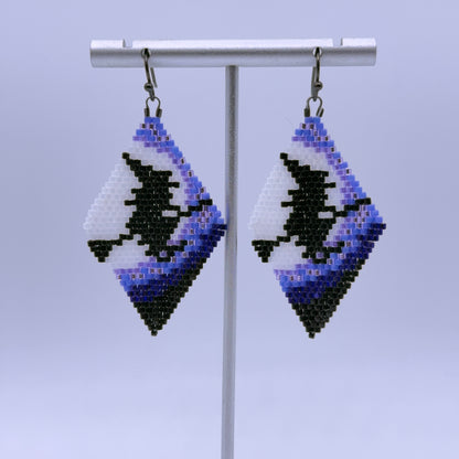 Purple Witch Seed Bead Earrings