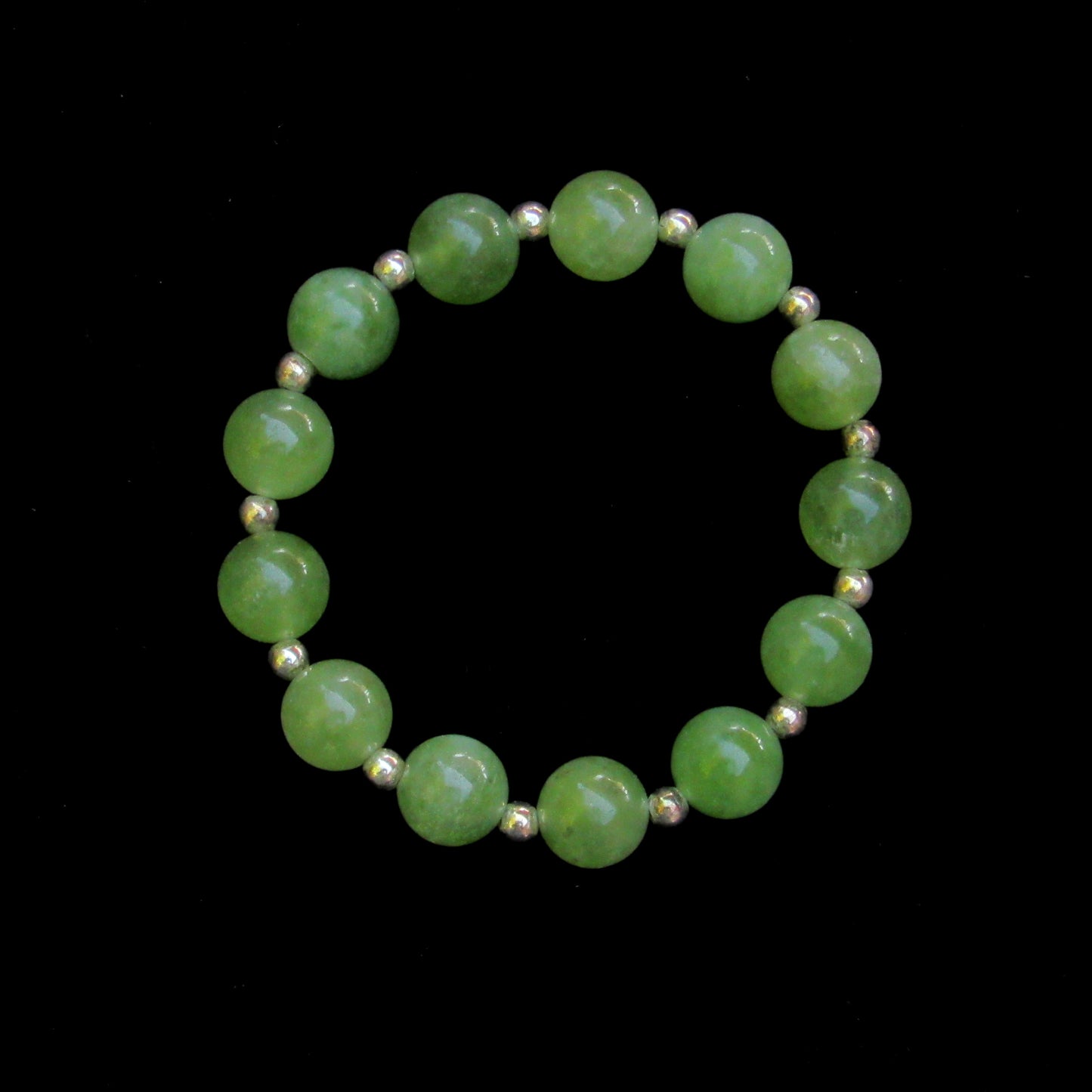 Genuine Peridot gemstone stretch Bracelet with 14kt golf fill