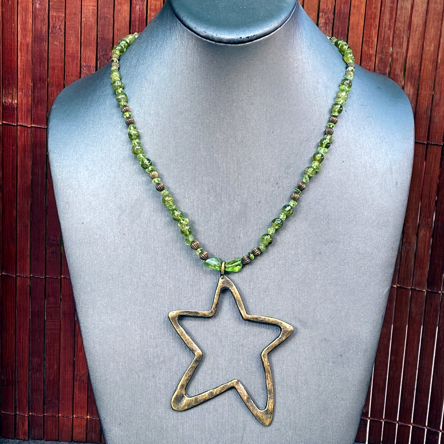 Peridot and Star Necklace