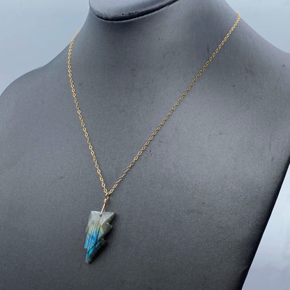 Labradorite Lightning Bolt Necklace