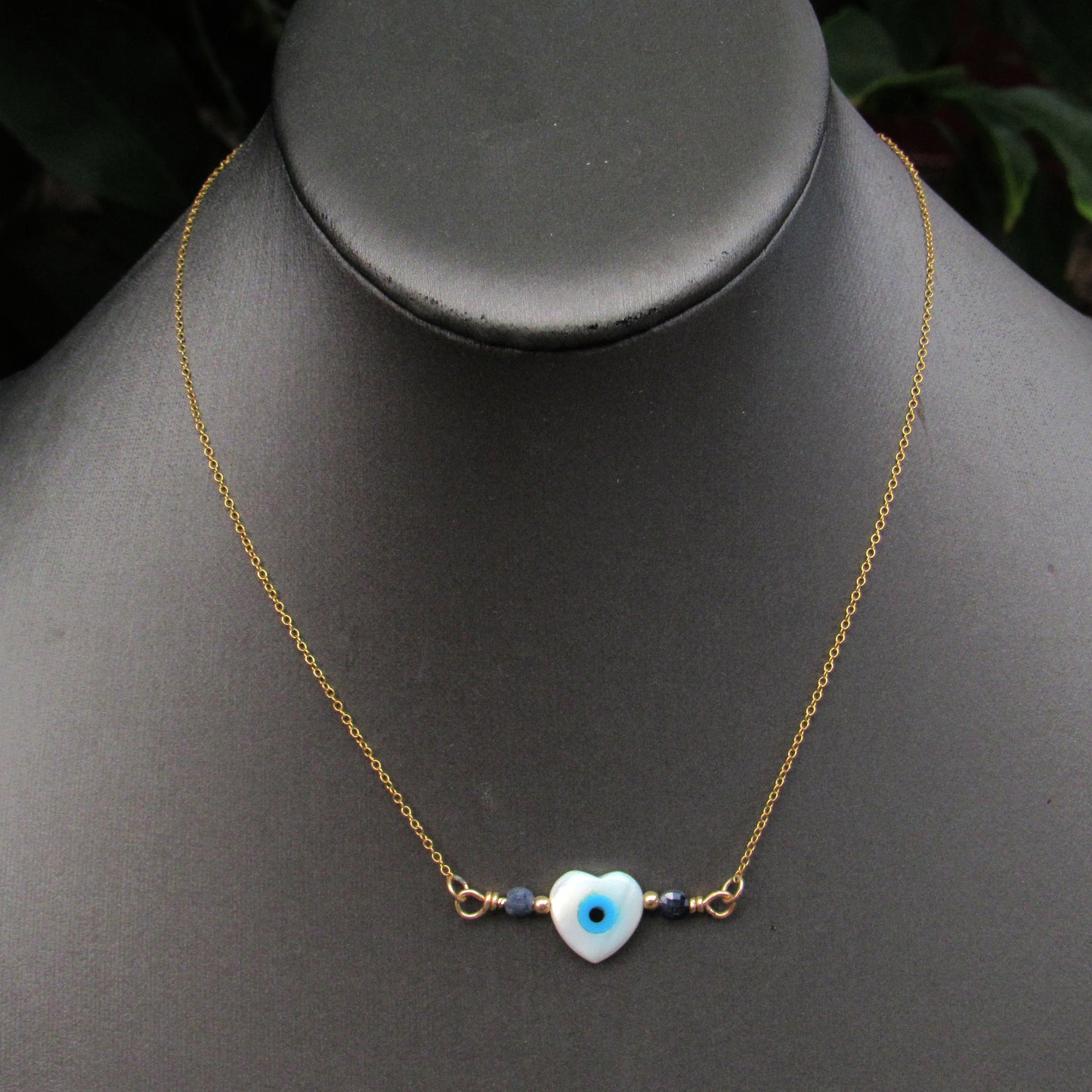 Evil Eye and Blue Sapphire Necklace