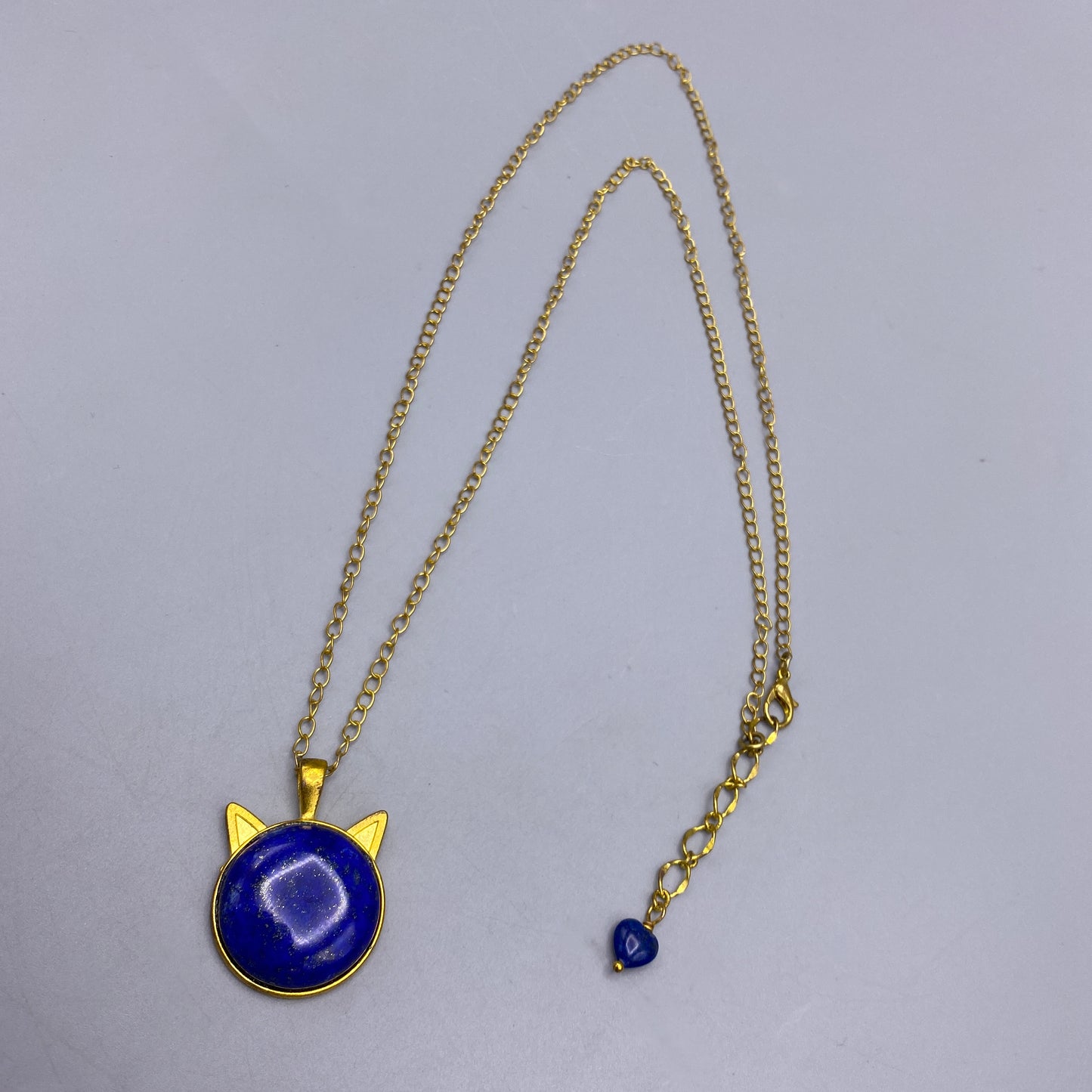 Lapis Lazuli gemstone Kitty Cat Necklace