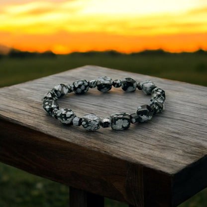 Snowflake Obsidian Bracelet