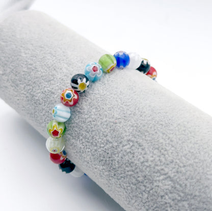 Millefiori flower Glass Bracelet