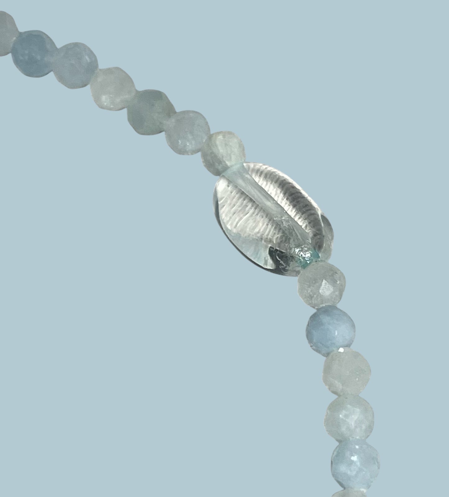 Dainty Aquamarine Beaded Stretch Bracelet