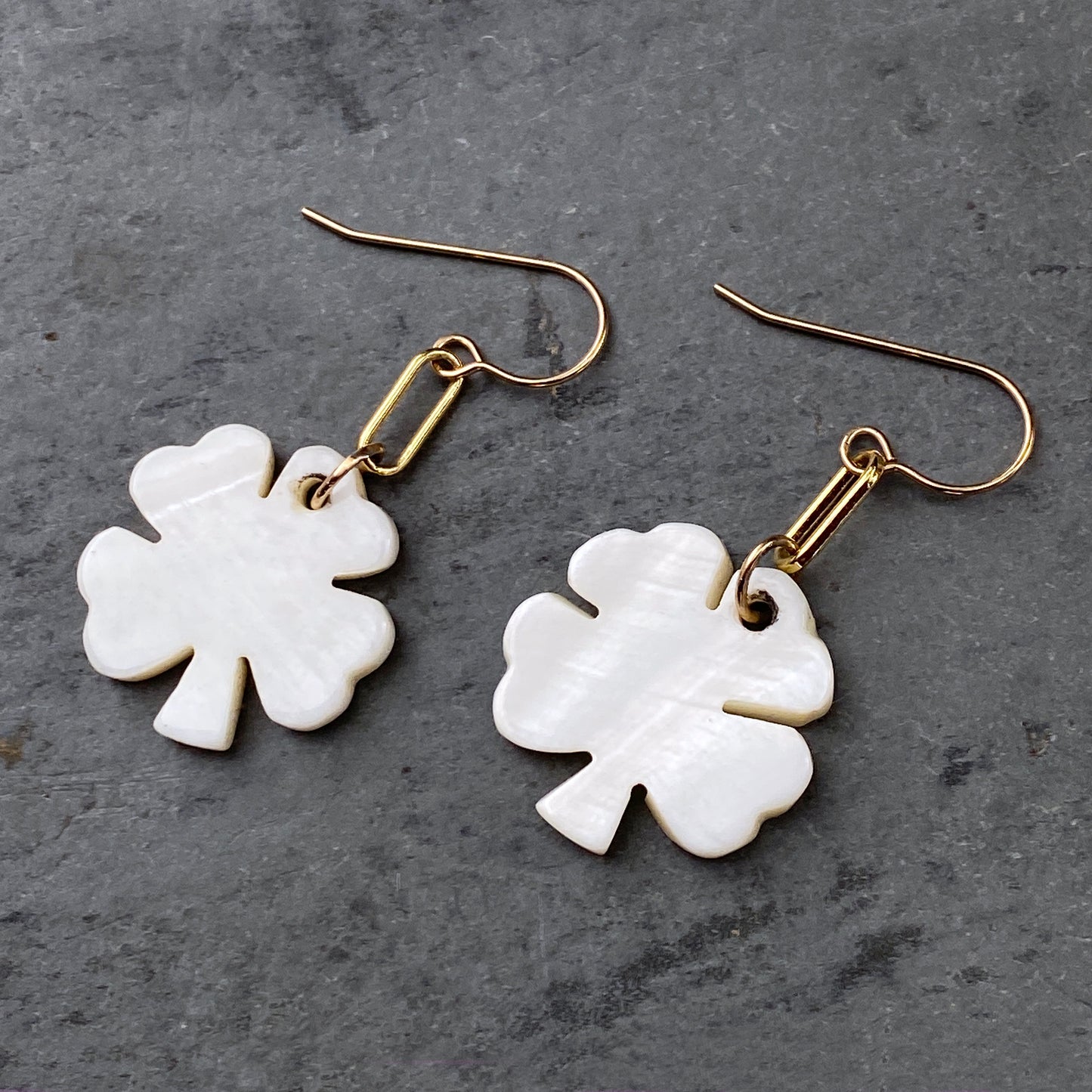 Mother of Pearl Clover Earrings