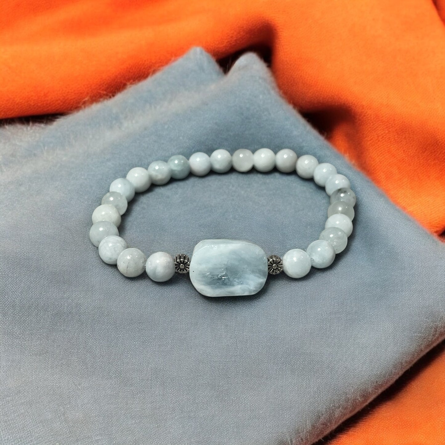 Aquamarine Bracelet with Sterling Silver