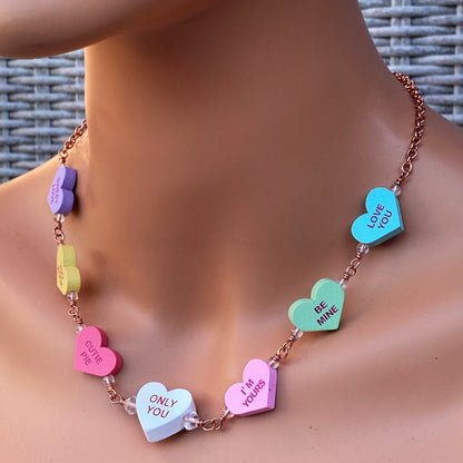 Candy Heart Necklace with Quartz