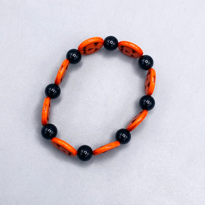 Jack-o’-lantern gemstone stretch bracelets