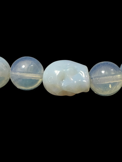 Opalite Skull Beaded Bracelet