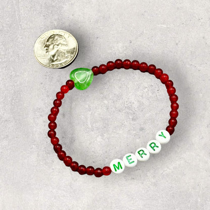 Christmas Merry Beaded Stretch Bracelet