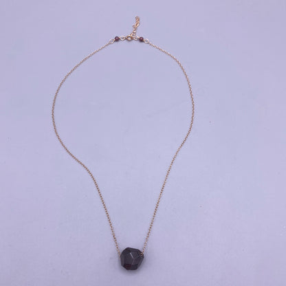 Garnetgemstone and Rose Gold Necklace