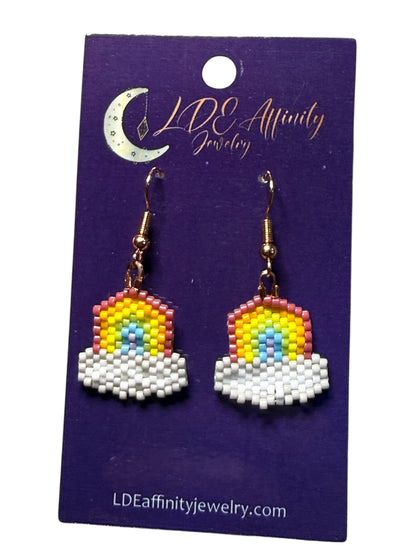 Beaded Glass rainbow Earrings