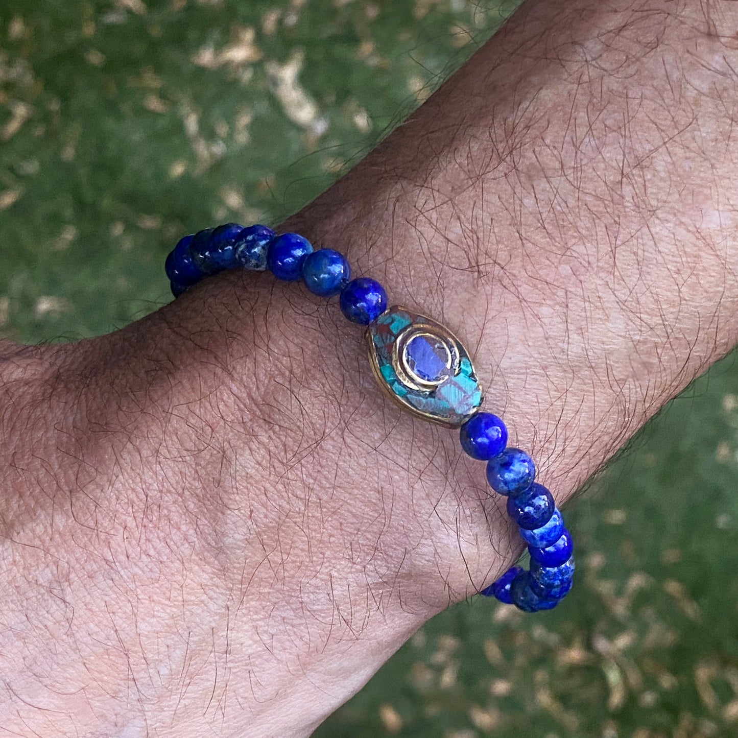 Lapis Lazuli Beaded Stretch Bracelet