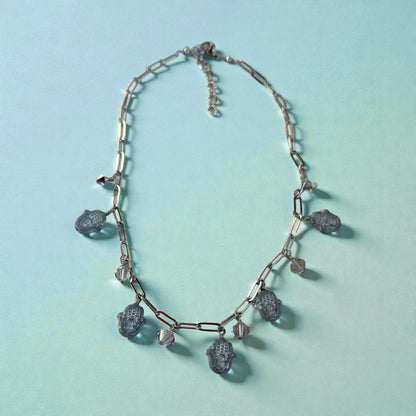 glass Hamsa chain Necklace