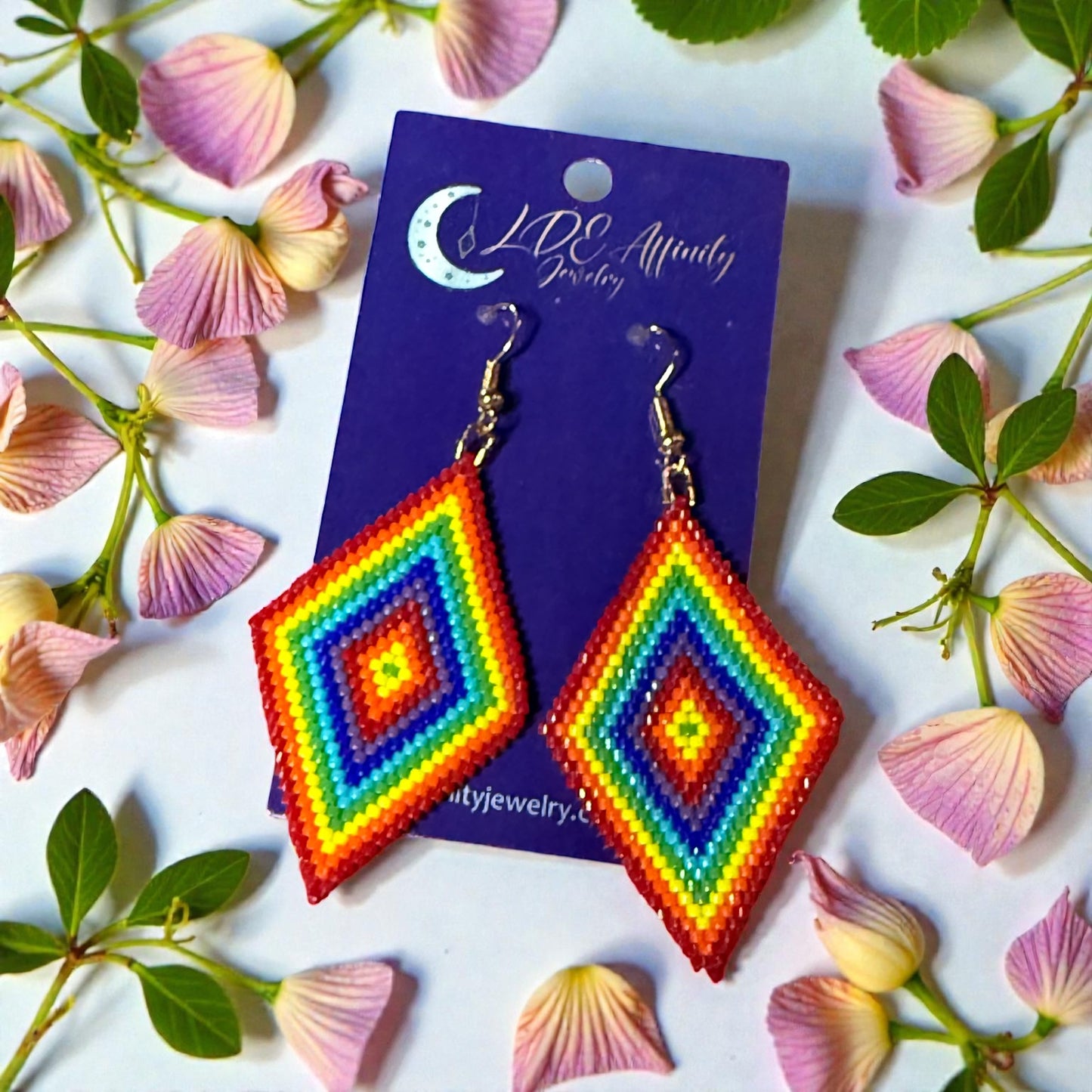 Beaded Glass Pride Earrings