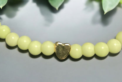 Yellow Chrysoprase beaded stretch bracelet